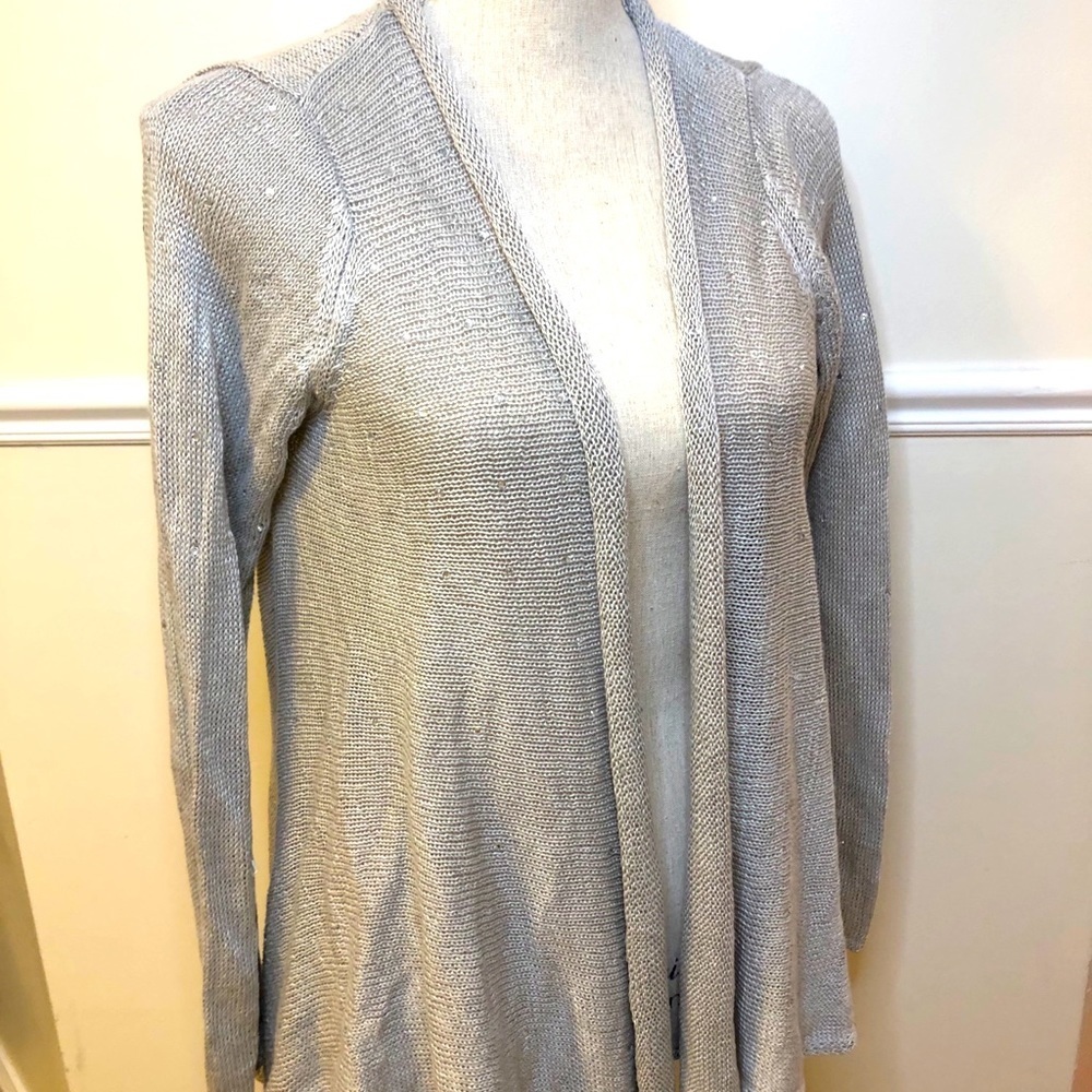 Cardigan Sweater Knit Jacket Sz L Subtle Sparkle